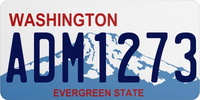 WA license plate ADM1273