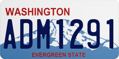 WA license plate ADM1291