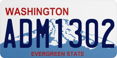WA license plate ADM1302