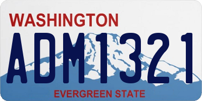 WA license plate ADM1321