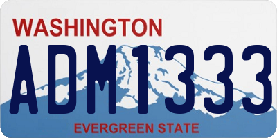 WA license plate ADM1333