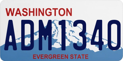 WA license plate ADM1340