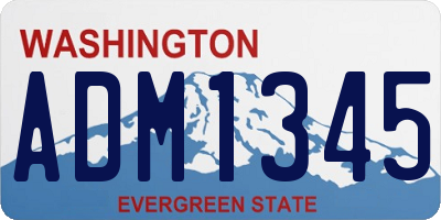 WA license plate ADM1345