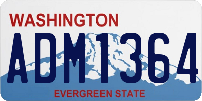 WA license plate ADM1364
