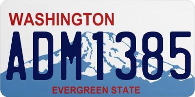 WA license plate ADM1385