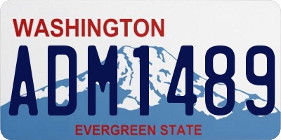 WA license plate ADM1489