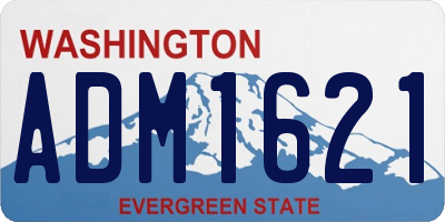 WA license plate ADM1621