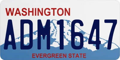 WA license plate ADM1647