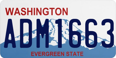 WA license plate ADM1663