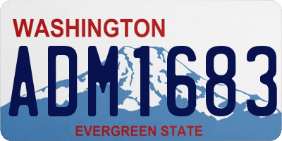 WA license plate ADM1683