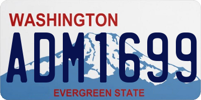 WA license plate ADM1699