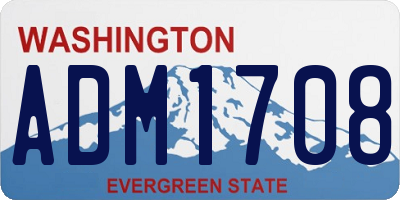 WA license plate ADM1708