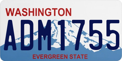 WA license plate ADM1755
