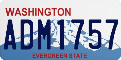 WA license plate ADM1757