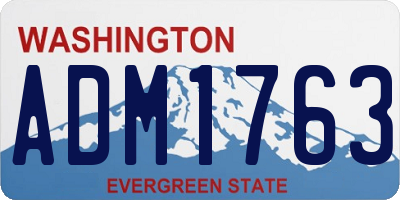 WA license plate ADM1763