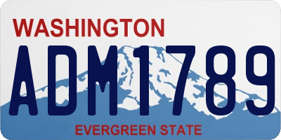 WA license plate ADM1789