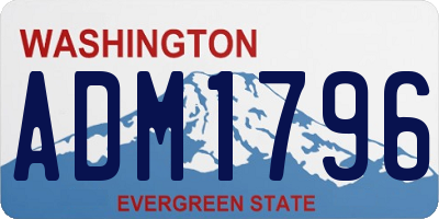 WA license plate ADM1796
