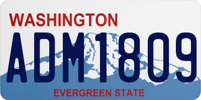 WA license plate ADM1809