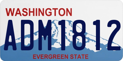 WA license plate ADM1812