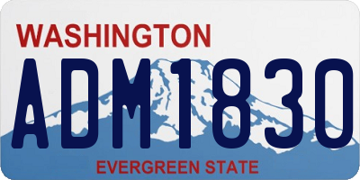 WA license plate ADM1830