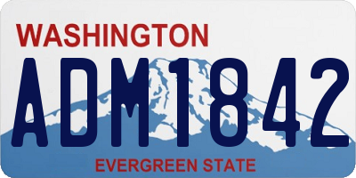 WA license plate ADM1842