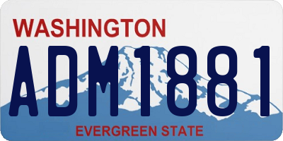 WA license plate ADM1881