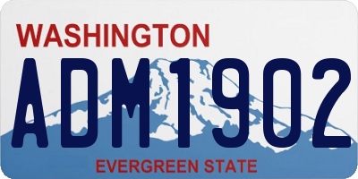 WA license plate ADM1902
