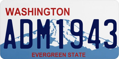 WA license plate ADM1943