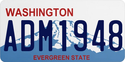 WA license plate ADM1948