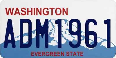 WA license plate ADM1961