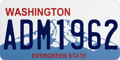 WA license plate ADM1962