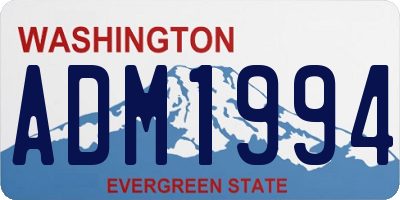 WA license plate ADM1994