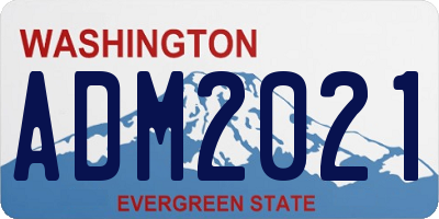 WA license plate ADM2021