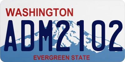 WA license plate ADM2102