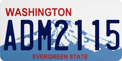 WA license plate ADM2115
