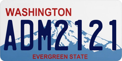 WA license plate ADM2121