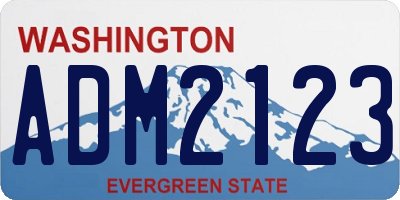 WA license plate ADM2123