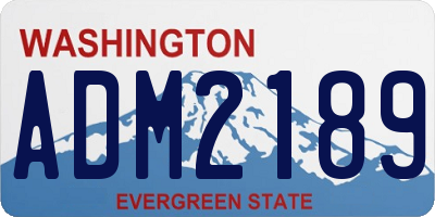 WA license plate ADM2189