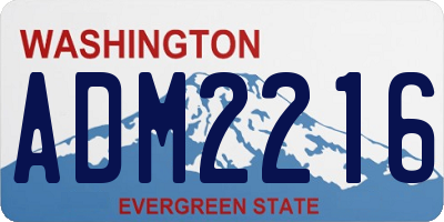 WA license plate ADM2216