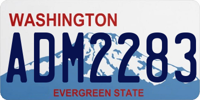 WA license plate ADM2283