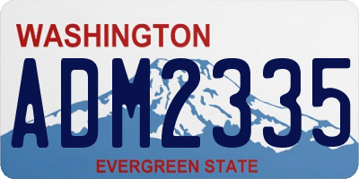 WA license plate ADM2335