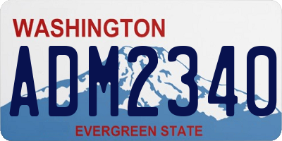 WA license plate ADM2340