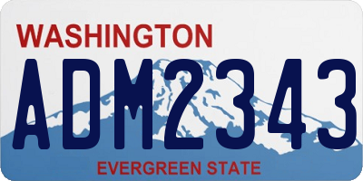 WA license plate ADM2343