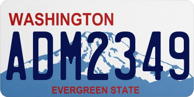 WA license plate ADM2349