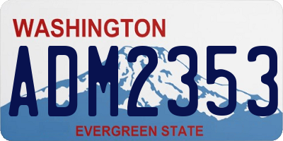 WA license plate ADM2353