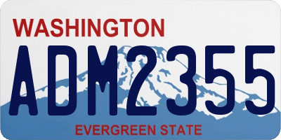 WA license plate ADM2355
