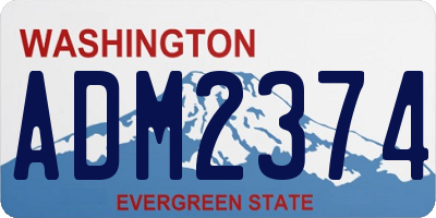 WA license plate ADM2374