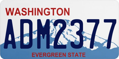 WA license plate ADM2377