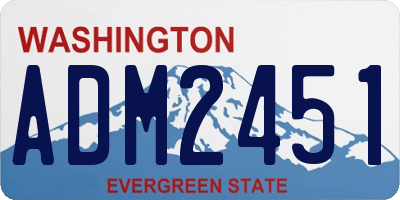WA license plate ADM2451