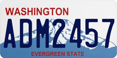 WA license plate ADM2457